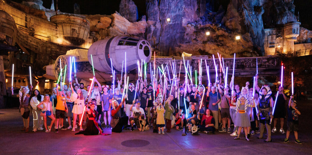 Photos from the SWGEDiscord Ahsoka Tano Day lightsaber meetup on Saturday, January 27, 2024 in Star Wars: Galaxy's Edge in Disney's Hollywood Studios at Walt Disney World in Orlando, Florida (Anthony Reilly / SWGEDiscord)