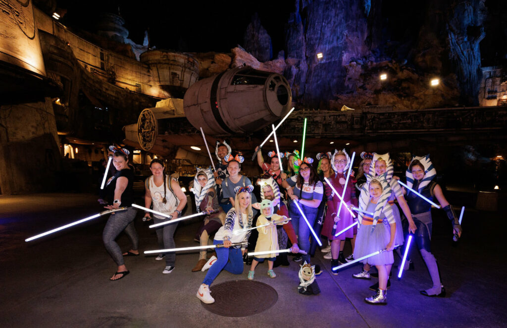 Photos from the SWGEDiscord Ahsoka Tano Day lightsaber meetup on Saturday, January 27, 2024 in Star Wars: Galaxy's Edge in Disney's Hollywood Studios at Walt Disney World in Orlando, Florida (Anthony Reilly / SWGEDiscord)