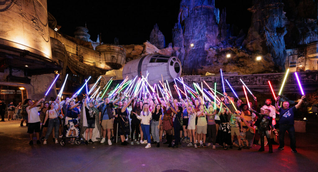 Photos from the SWGEDiscord Ahsoka Tano Day lightsaber meetup on Saturday, January 27, 2024 in Star Wars: Galaxy's Edge in Disney's Hollywood Studios at Walt Disney World in Orlando, Florida (Anthony Reilly / SWGEDiscord)