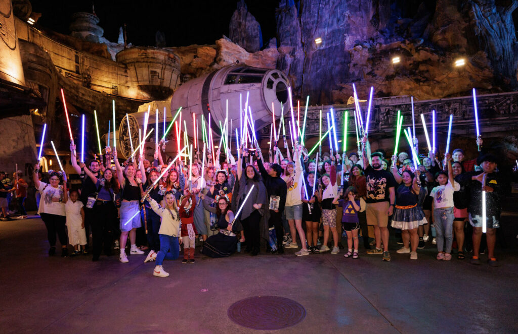 Photos from the SWGEDiscord Ahsoka Tano Day lightsaber meetup on Saturday, January 27, 2024 in Star Wars: Galaxy's Edge in Disney's Hollywood Studios at Walt Disney World in Orlando, Florida (Anthony Reilly / SWGEDiscord)