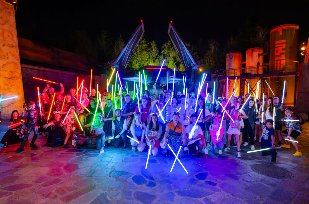 Photos from the SWGEDiscord Ahsoka Tano Day lightsaber meetup on Saturday, January 27, 2024 in Star Wars: Galaxy's Edge in Disney's Hollywood Studios at Walt Disney World in Orlando, Florida (Avery Strickland / SWGEDiscord)