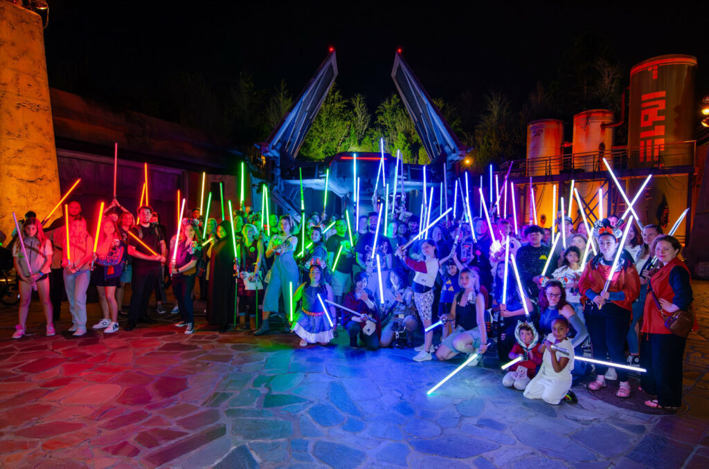 Photos from the SWGEDiscord Ahsoka Tano Day lightsaber meetup on Saturday, January 27, 2024 in Star Wars: Galaxy's Edge in Disney's Hollywood Studios at Walt Disney World in Orlando, Florida (Avery Strickland / SWGEDiscord)