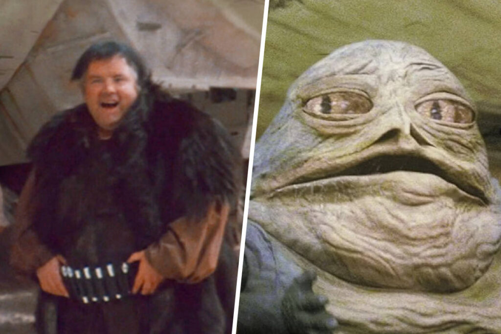 Star Wars Recasts Explained: Declan Mulholland playing Jabba the Hutt in a deleted scene from 1977's A New Hope and the CGI Jabba character for the Special Editions (Disney / Lucasfilm)