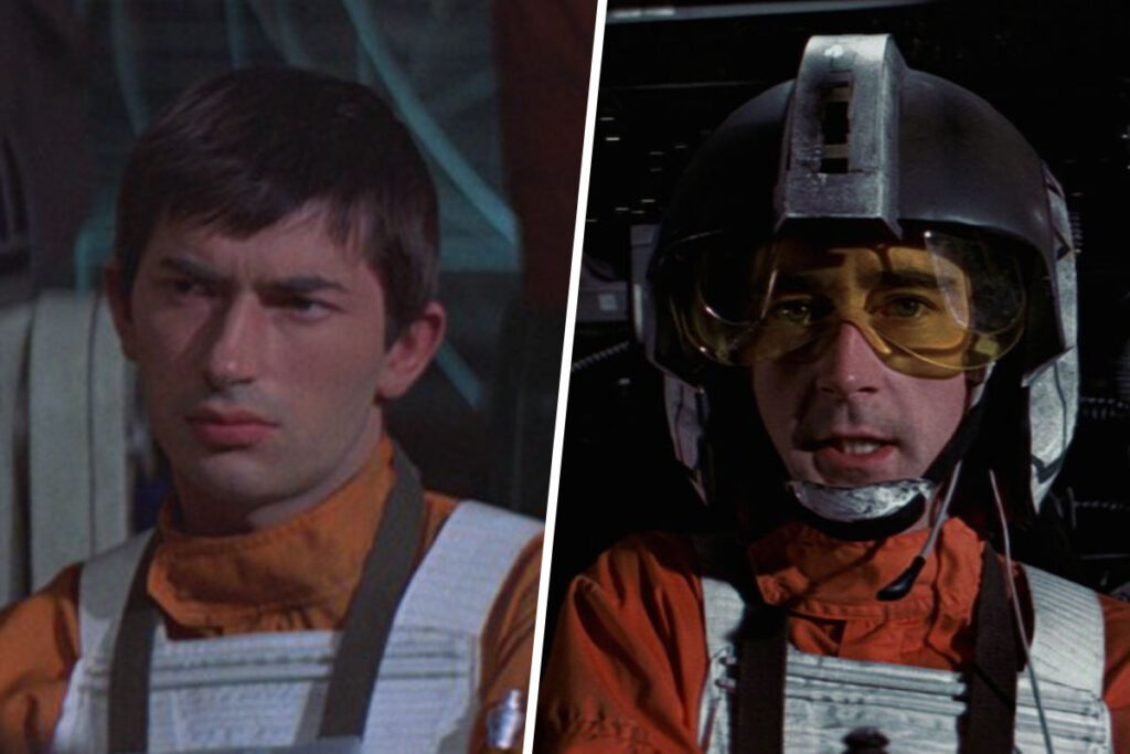 Star Wars Recasts Explained: Colin Higgins and Dennis Lawson as Wedge Antilles in 1977's A New Hope. Higgin's character is later retconned as Col Takbright. (Disney / Lucasfilm)
