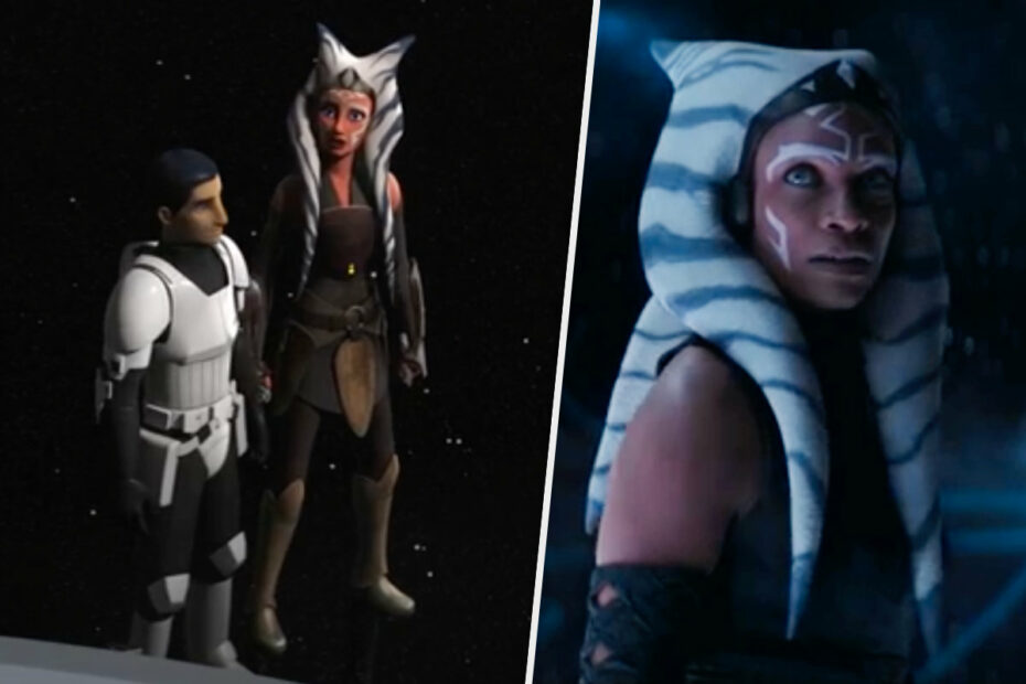 The World Between Worlds: Ezra and Ahsoka from Star Wars: Rebels compared with Ahsoka in the eponymous Disney+ series. (Disney / Lucasfilm)