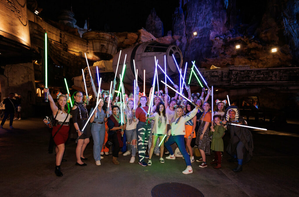 Photos from the SWGEDiscord Ahsoka Tano Day lightsaber meetup on Saturday, January 27, 2024 in Star Wars: Galaxy's Edge in Disney's Hollywood Studios at Walt Disney World in Orlando, Florida (Anthony Reilly / SWGEDiscord)