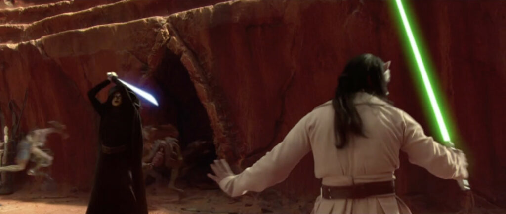 Jedi Padawan Barriss Offee during the First Battle of Geonosis in Attack of the Clones (Disney / Lucasfilm)