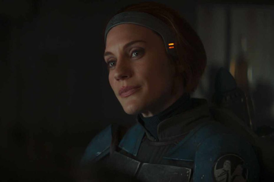 Katee Sackhoff appears as the live-action Bo-Katan Kryze in The Mandalorin Season Two Episode "Chapter 11: The Heiress." Sackhoff originated the voice for the character in The Clone Wars animated series. (Disney / Lucasfilm)