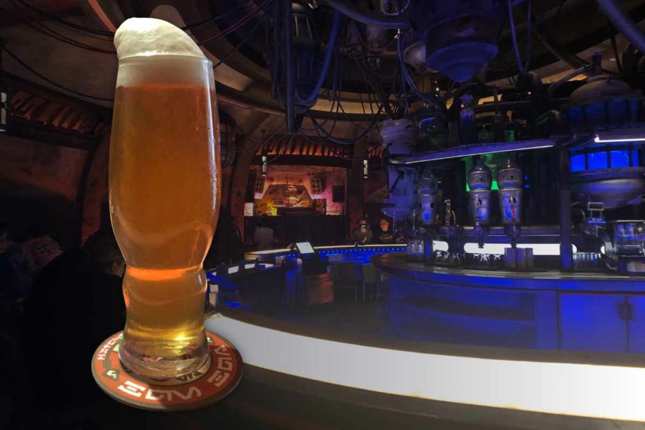 The Bad Motivator IPA at Oga's Cantina at Galaxy's Edge, one oif the many Star Wars beers custom made for the parks.