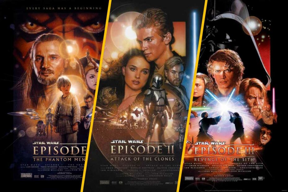 Posters from the Star Wars Prequel era films - Play Free Star Wars Prequel Trilogy Trivia (Disney / Lucasfilm)